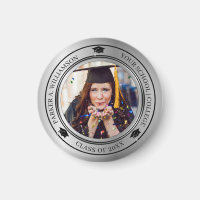 Abschluss Foto Silver Tone Grad Cap Jahr