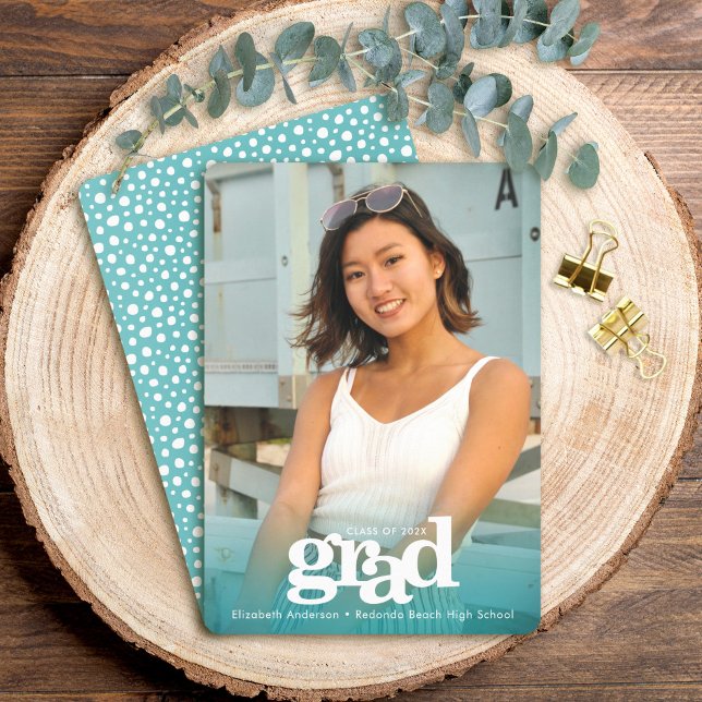 Abschluss Foto türkisblau kühn modern Ankündigung (Von Creator hochgeladen)