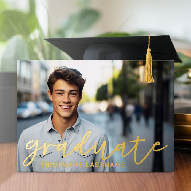 Abschluss Foto und Party Folieneinladung (Graduation Party Invitation)