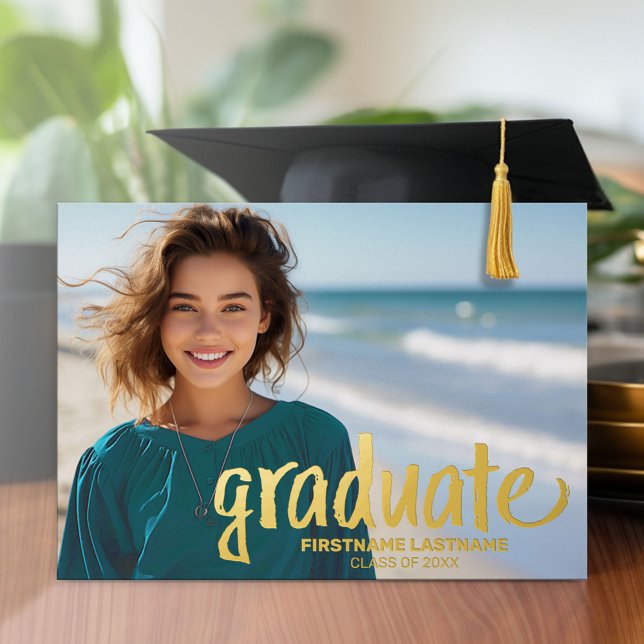 Abschluss Foto - usw. Skript mit Grad Party Folieneinladung (Graduation Party Invitation with Multiple Photos)