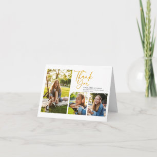 Abschluss FotoCollage Handschrift Grad Dankeskarte