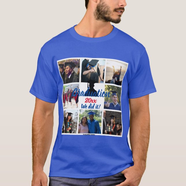 Abschluss FotoCollage Personalisierter T - Shirt (Vorderseite)