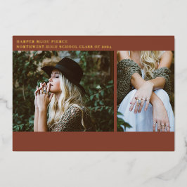 Abschluss Fotos Line Kunst, Dichtung und Musik Folieneinladung