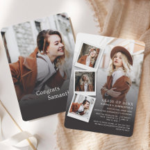 Abschluss Fotos Moderne Grad Party Einladung