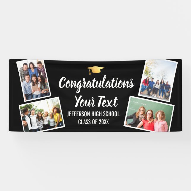 Abschluss-Fotosammlungs-Glückwunsch für alle Farbe Banner (Horizontal)