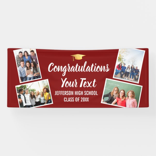 Abschluss-Fotosammlungs-Glückwunsch für alle Farbe Banner (Horizontal)