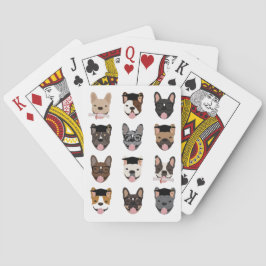 Abschluss French Bulldog Faces Spielkarten