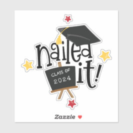 Abschluss "Funky Text Cap 2024" Aufkleber