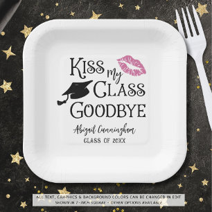 Abschluss Funny KISS MEINE KLASSE GOODBYE Name Pappteller