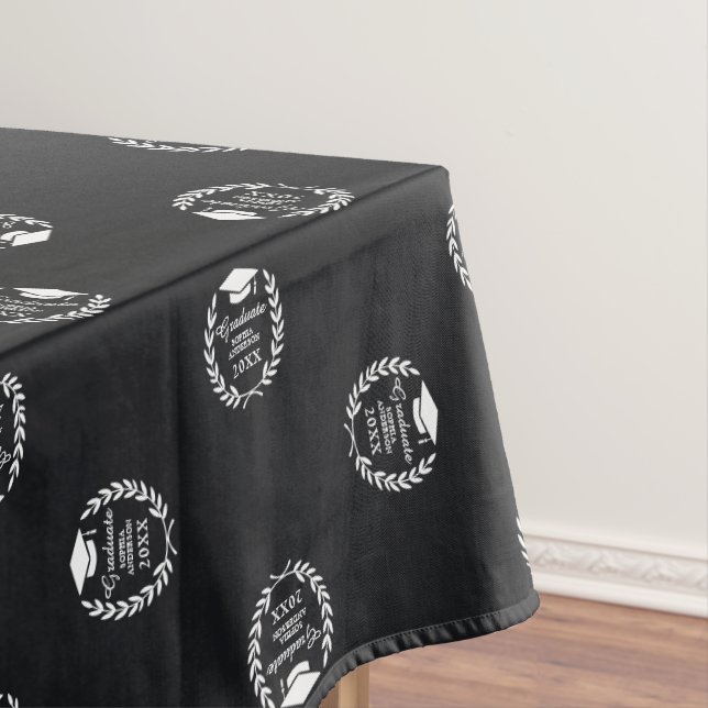 Abschluss für das Logo der Black Modern Custom Sch Tischdecke (Beispiel)