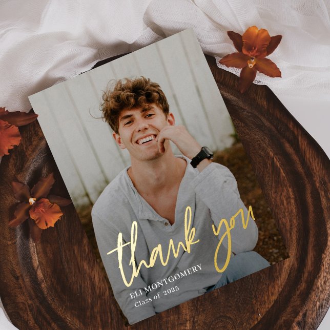 Abschluss für gestrichene Word Real Foil Danke Kar Folieneinladung (Von Creator hochgeladen)