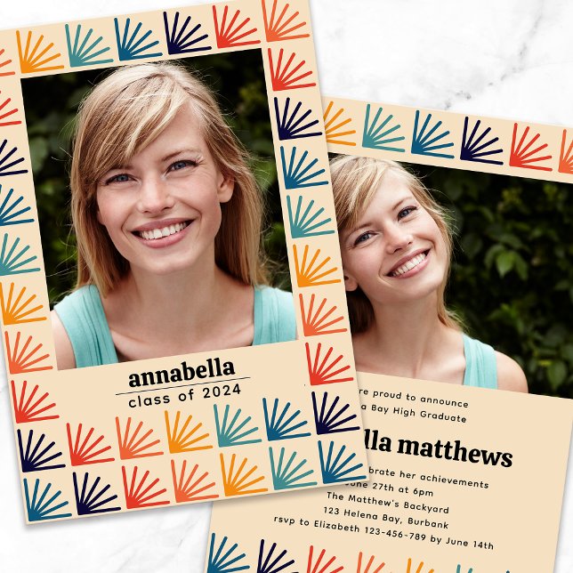 Abschluss für hintere Muster-Fotos des mittleren J Einladung (Von Creator hochgeladen)