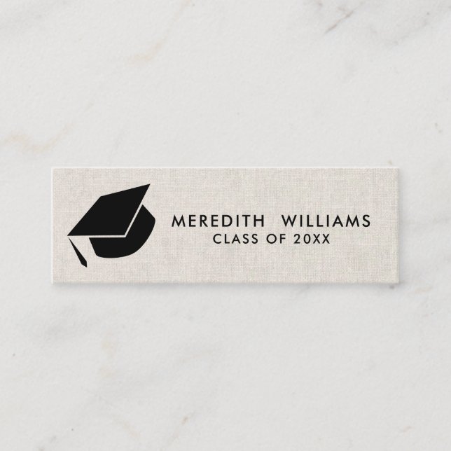 Abschluss für natürliche Leinen Grad Mini Visitenkarte (Vorderseite)