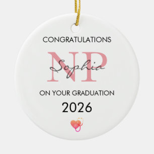 Abschluss für Nurse Practitioner 2026 personalisie Keramik Ornament