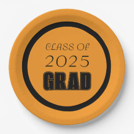 Abschluss für Orangen- und Schwarzwurtenfarben Pappteller