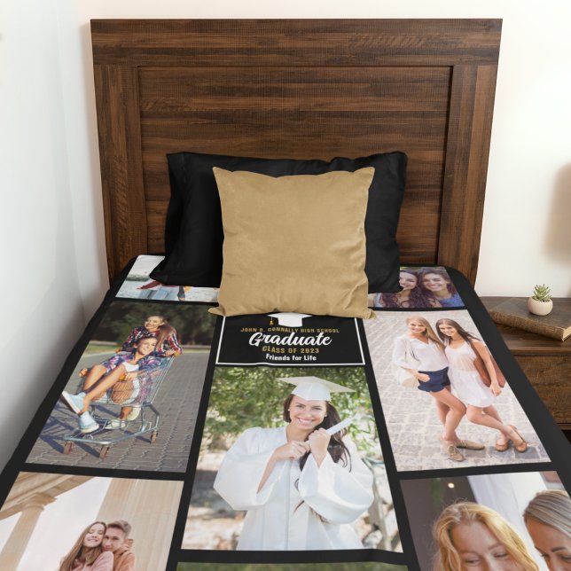 Abschluss für Senior Year Friends Foto Collage Fleecedecke (Von Creator hochgeladen)