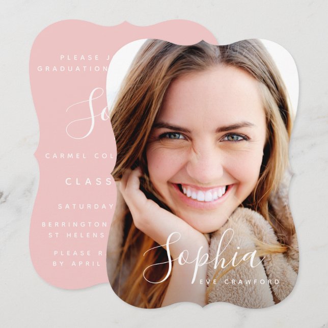 Abschluss für Skript-Foto Einladung (Vorne/Hinten)