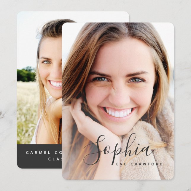 Abschluss für Skript-Foto Einladung (Vorne/Hinten)