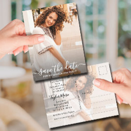 Abschluss für vertikales Foto Save the Date Postkarte