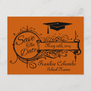Abschluss für Vintage Ornamente Save the Date Postkarte