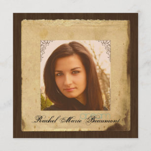 Abschluss für Vintages Papierpapier Foto Einladung