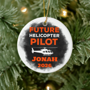 Abschluss für zukünftige Hubschrauberpiloten Keramik Ornament