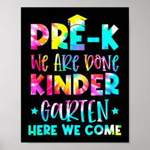 Abschluss Gefärbte Krawatte Kindergarten Poster