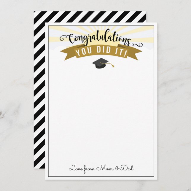 Abschluss Geld Geschenk gut getan Geldkartenhalter Einladung (Vorne/Hinten)