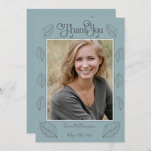 Abschluss Geschenk Dankeschön Karte Foto Portrait (Vorne/Hinten)