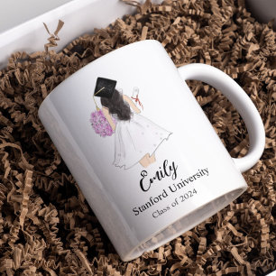 Abschluss-Geschenk, Gradmütze, Karten Zweifarbige Tasse