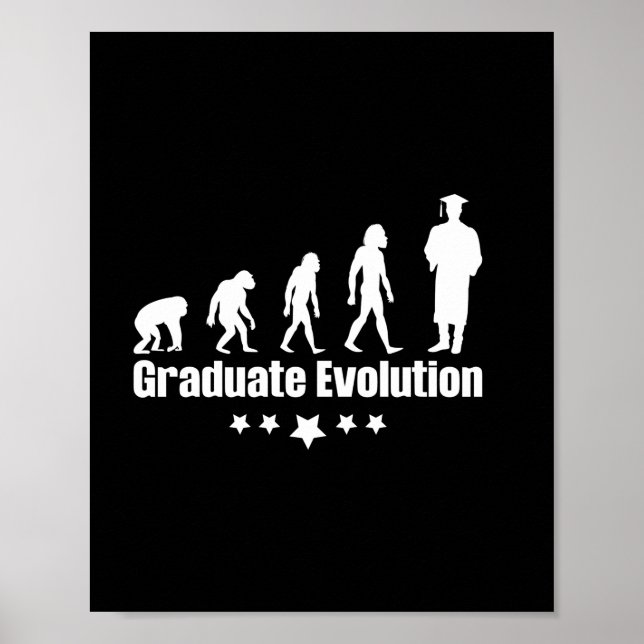 Abschluss-Geschenk | Graduate Evolution Poster (Vorne)