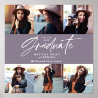 Abschluss Geschenk Multi-Foto Moderne lila