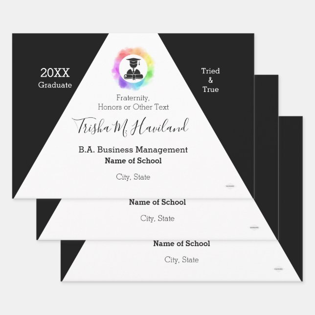 Abschluss Geschenk Wrap Schwarz und Weiß HAMbyWG Geschenkpapier Set (Set)