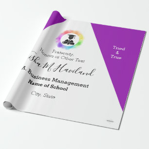 Abschluss Geschenk Wrap Violet und White HAMbyWG Geschenkpapier