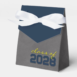 Abschluss-Geschenkboxen für Navy & Yellow Chalkboa Geschenkschachtel