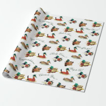 Abschluss Geschenkpapier Enten mit Mützen