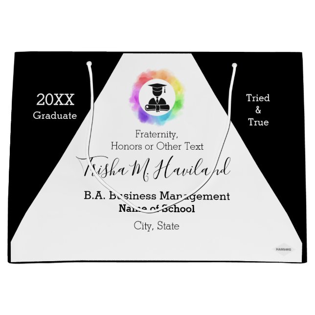 Abschluss Geschenktasche Wasserfarbe Aussehen HAMb Große Geschenktüte (Vorderseite)