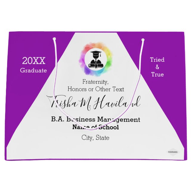 Abschluss Geschenktasche Wasserfarbe Aussehen HAMb Große Geschenktüte (Vorderseite)