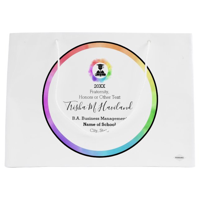 Abschluss Geschenktasche Wasserfarben HAMbyWG Große Geschenktüte (Vorderseite)