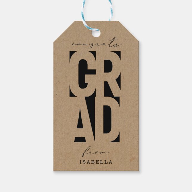 Abschluss Gift Favor Tag Geschenkanhänger (Vorderseite)