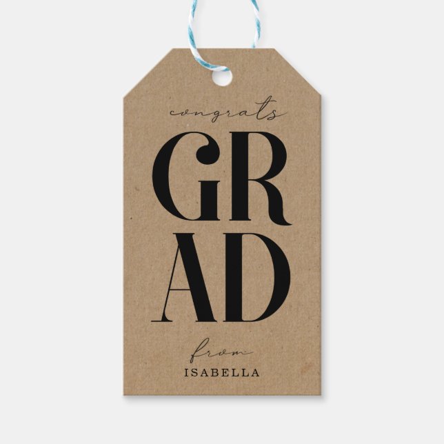 Abschluss Gift Favor Tag Geschenkanhänger (Vorderseite)