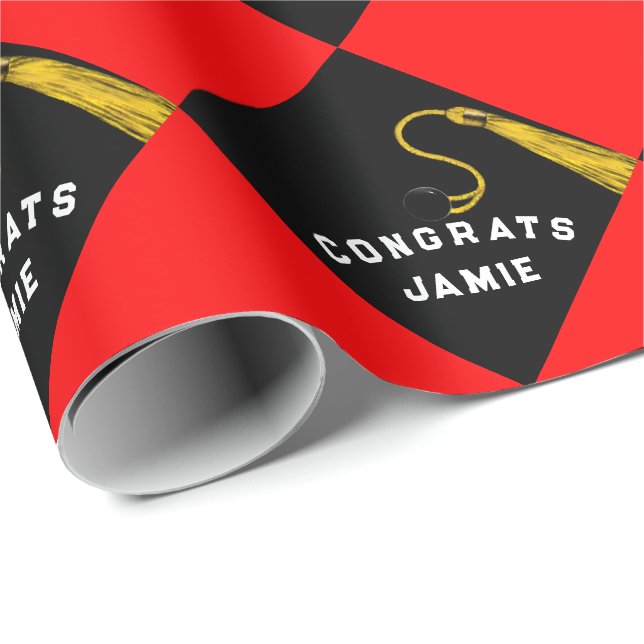 Abschluss Gift Red Geschenkpapier (Rolleneckpunkt)