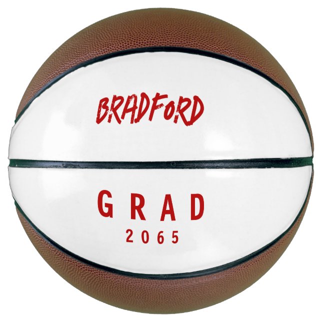 Abschluss Gift Roter Text Basketball (Vorderseite)
