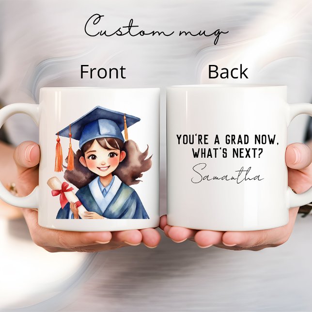 Abschluss Girl Tasse, Grad Geschenk, Personalisier Tasse (graduation mug, grad gift, personalized mug, custom name mug, graduate mug, watercolor mug, student)
