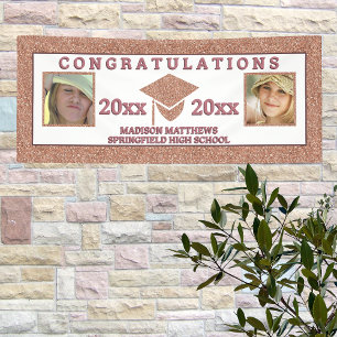 Abschluss Glam Rose Gold Herzlichen Glückwunsch Fo Banner
