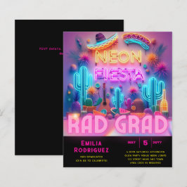 Abschluss Glow Party Invitación Fiesta de Neón
