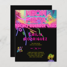 Abschluss Glow Party Invitación Fiesta de Neón