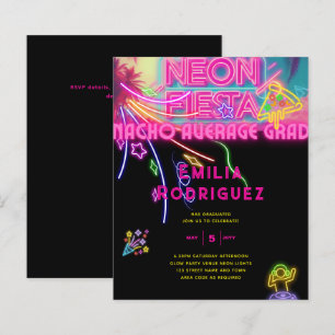 Abschluss Glow Party Invitación Fiesta de Neón