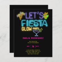 Abschluss Glow Party Invitación Fiesta de Neón