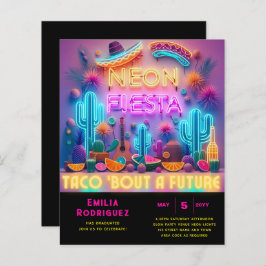 Abschluss Glow Party Invitación Fiesta de Neón